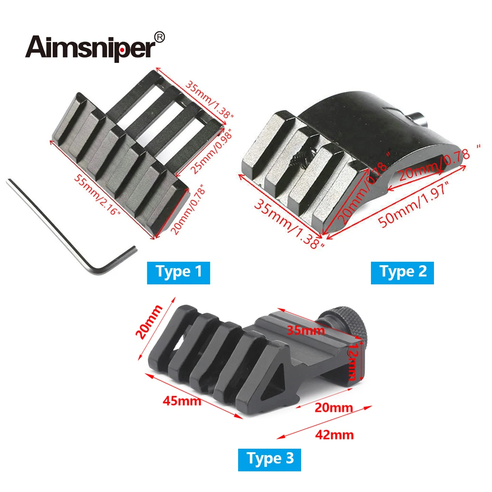 Охотничий прицел с 5 слотами крепление на планку Пикатинни основание 45 градусов