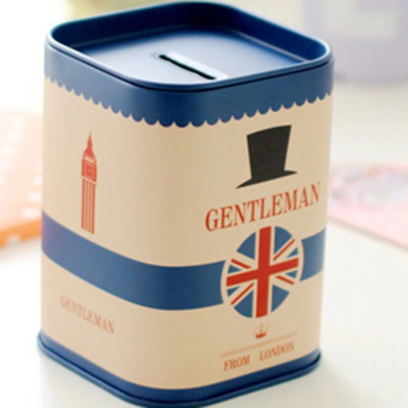 1 шт. персонализировать квадратный Копилка журнал серии жестяной коробке