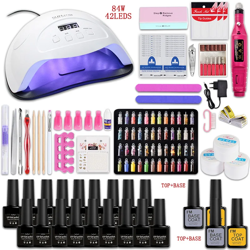 

Beaumal Nail Set UV LED Lamp Dryer With Nail Gel Polish Kit Soak Off Manicure Tools Set electric Nail Drill Nail Tools