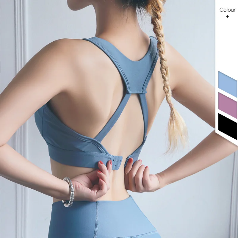 Топ женский спортивный с пуш-ап бюстгальтер для тренировок и бега кросс-топ