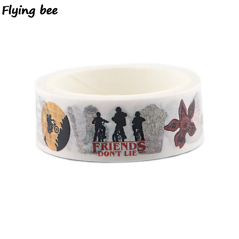 Flyingbee 15 мм X 5 м странные вещи ТВ шоу васи лента бумага DIY декоративная клейкая лента, Канцелярия маскировки Ленточные принадлежности X0503