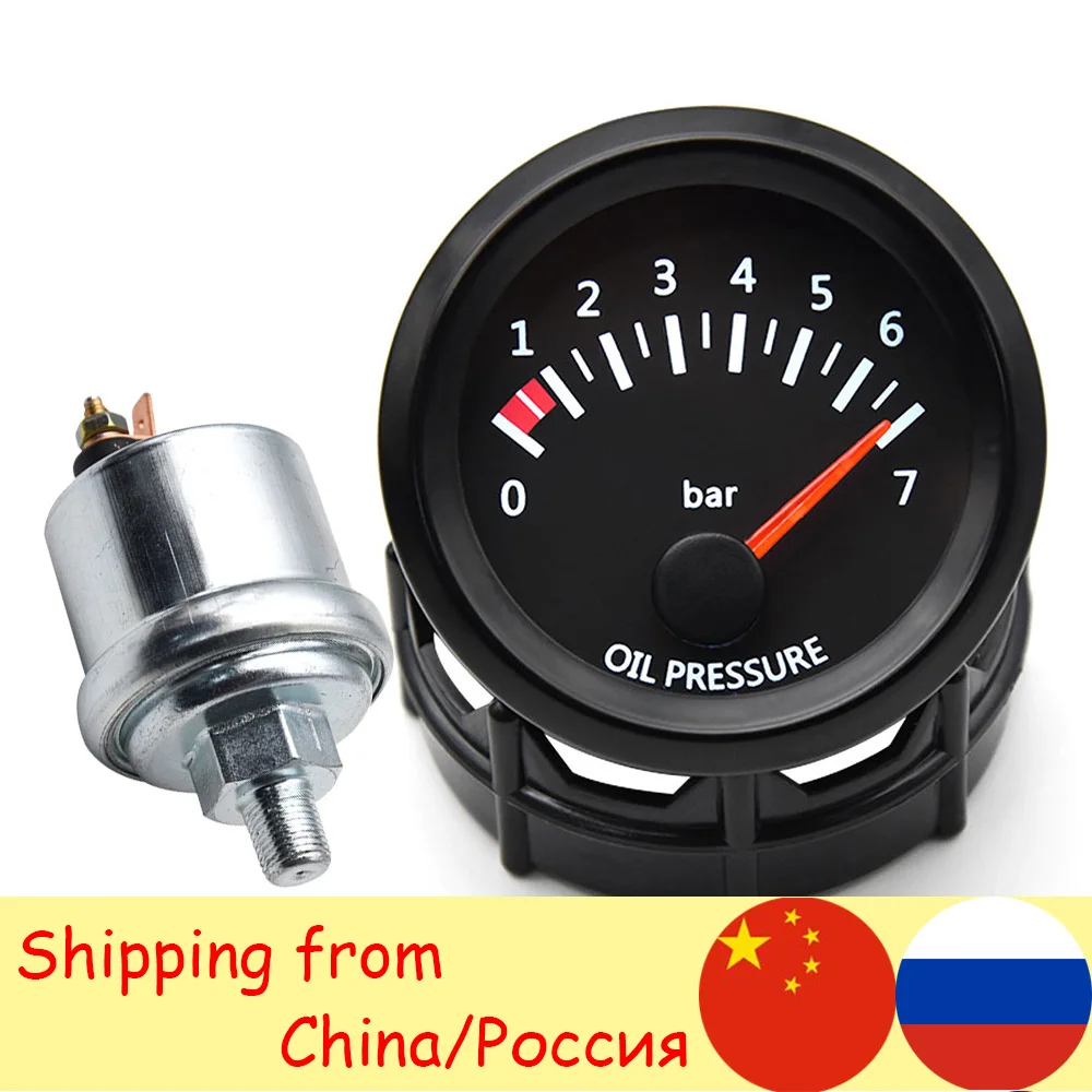 Универсальный Гоночный манометр измеритель давления масла 52 мм 0-7 бар