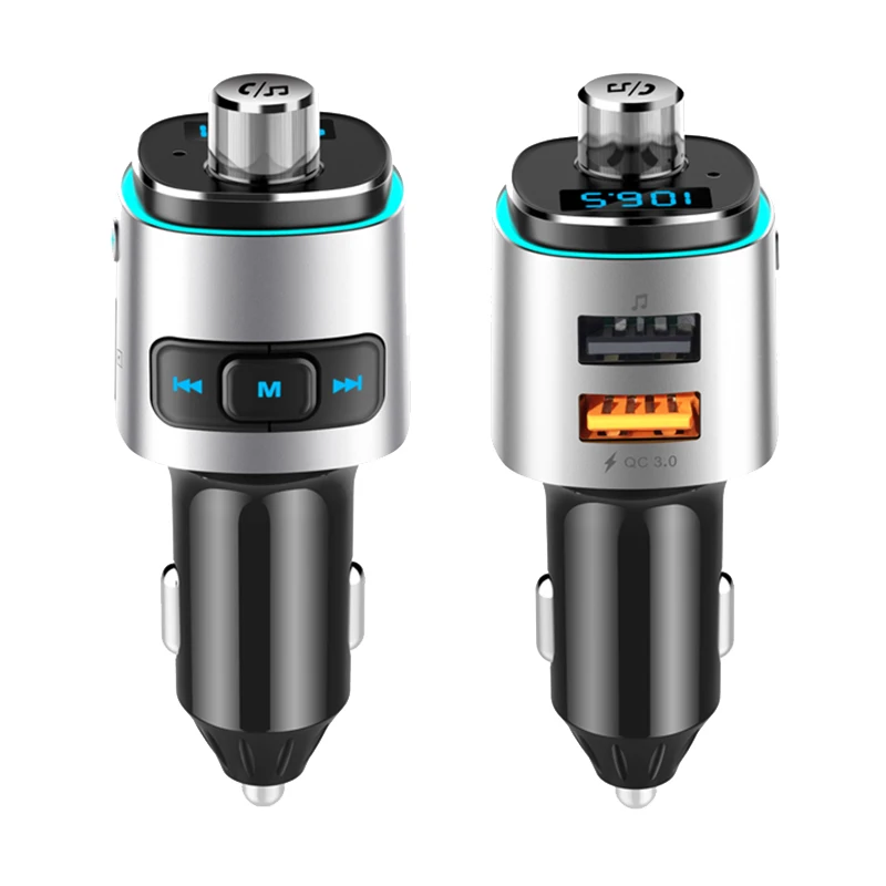 

Bc42 Car Fm Transmitter Wireless Car Kit Music Player 12V Aux Modulator with Quick Charge Dual USB Port