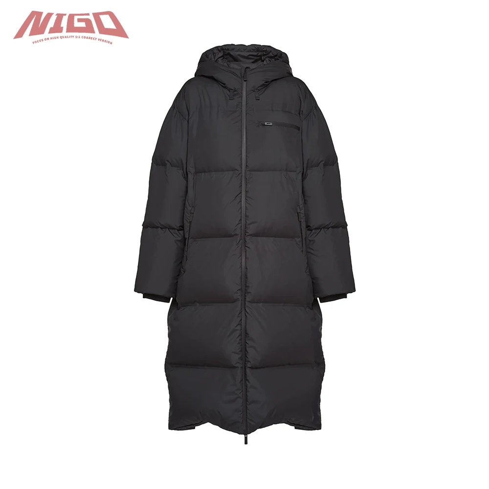 

NIGO Ms 21ss Женская осенне-зимняя белая гусиная пуховая куртка средней длины пальто # nigo55654