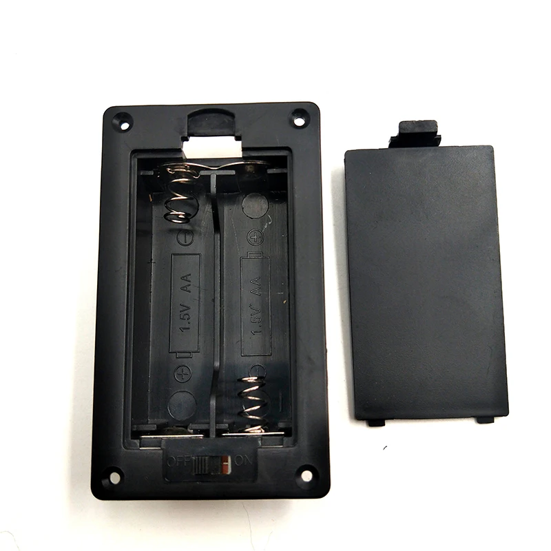

15pcs/lot 2 X 1.5V AA Rectangular Embedded Battery Holder Storage Box Case With Switch 2 Slots 3V Batteries Shell Plastic Cover