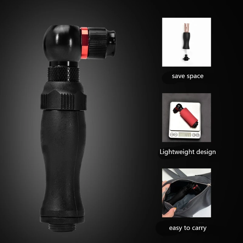 

Mini Bike Pump CO2 Inflator Valves Bicycle Tubeless Tire Repair Air Pump Nozzle