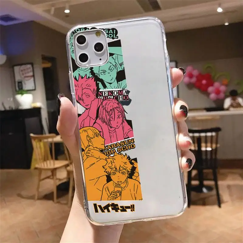 

Haikyuu Poster volleyball anime Phone Case Transparent soft For iphone 5 5s 5c se 6 6s 7 8 11 12 plus mini x xs xr pro max