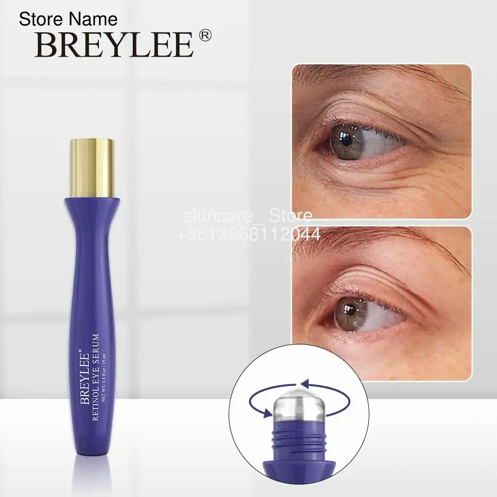 

BREYLEE Retinol Eye Serum Eye Serum Eye Roller Remove Fine Lines Wrinkles Moisturizing Anti-aging Firming Skin Care Cream 15ml