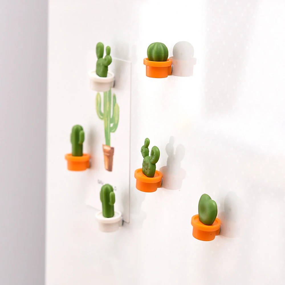 6pcs Fridge Creative Sticker Magnet Cute Succulent Plant Button Cactus Refrigerator Message New | Дом и сад