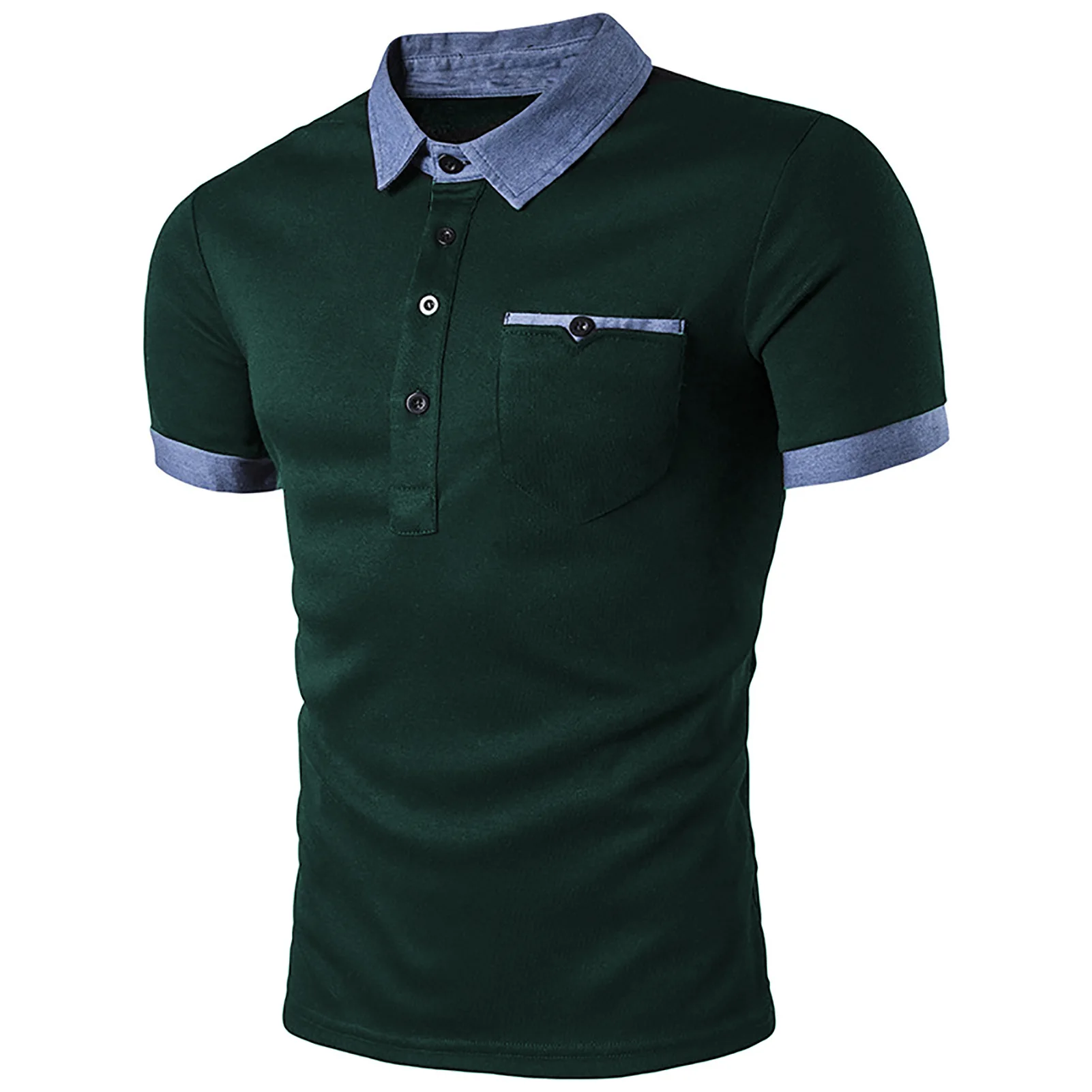 

Men Polo Men Shirt Short Sleeve Polo Shirt Contrast Color Polo New Clothing Summer Streetwear Casual Fashion Men Tops 2021
