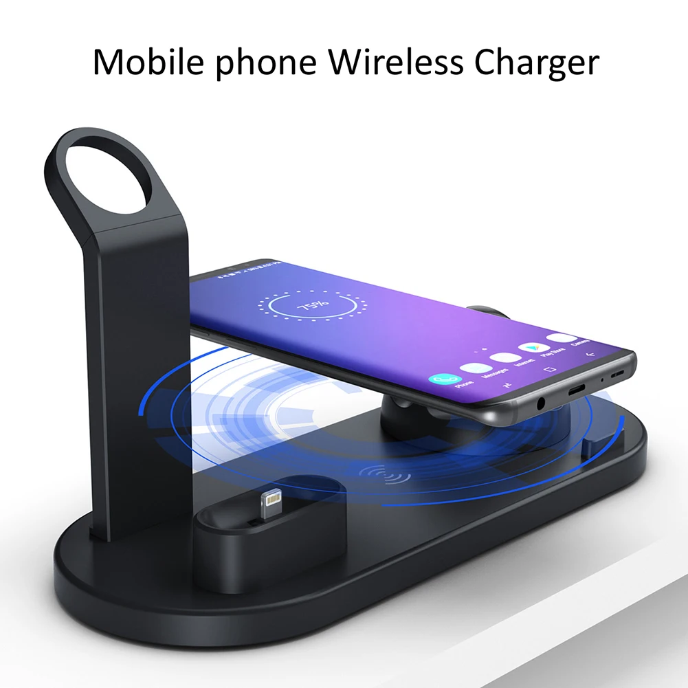 Беспроводное зарядное устройство Qi 4 в 1 Apple Watch док станция для зарядки iphone Micro USB