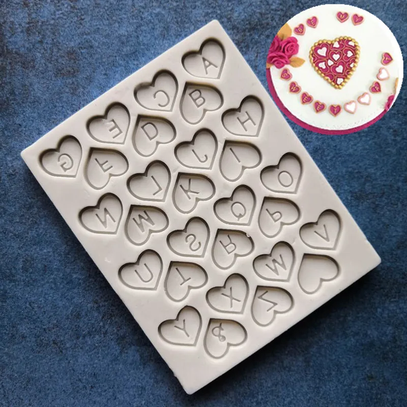 

1pc Love letter Lace cake mold fondant mold cake decorating tools silicone mould DIY cake baking Tools FTM1573