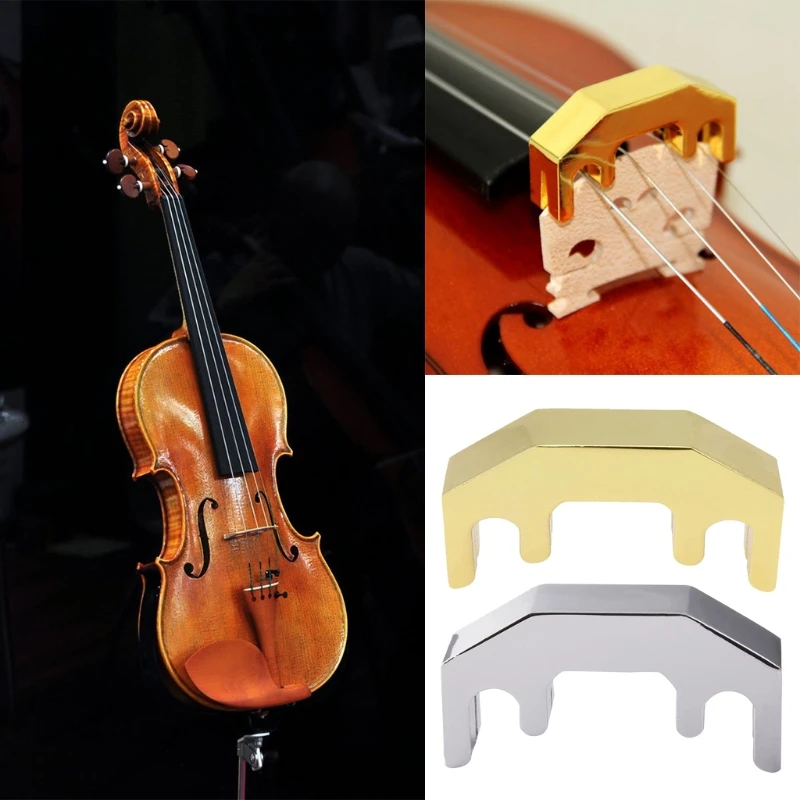 

Metal Violin Mute Gold Silver Practice Violin Silencer for 1/2 3/4 4/4 Violin