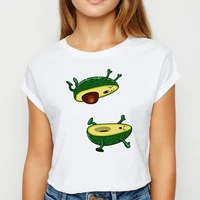 new t shirt female vegan avocado hug t shirts trendy spring summer tee shirt fashion comfortable vestidos round neck tshirt
