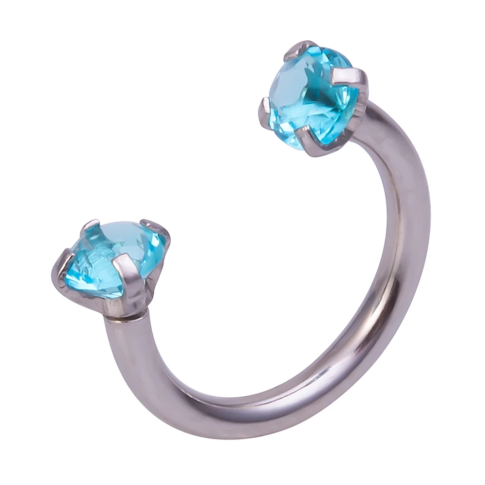 1pc Cubic Zirconia Nose Ring Septum Labret Eyebrow Helix Stud for Women Men 16g Steel Horseshoe Hoop BCR Body Piercing Jewelry