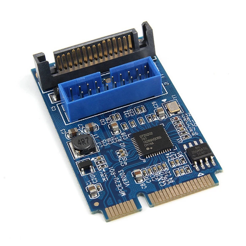 

Мини PCIe карты расширения MINI PCI-e на USB3.0 спереди 19-Pin 2-Порты и разъёмы настольный компьютер адаптер карты расширения SATa Интерфейс