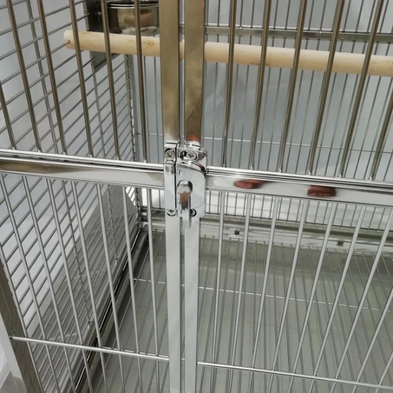 Большой Размер 304 Нержавеющей Стали с Клеткой для Попугая Двойная Клетка Для Птиц