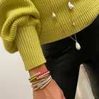 Женский неоновый регулируемый браслет с эмалью, летнее Ювелирное Украшение золотого цвета