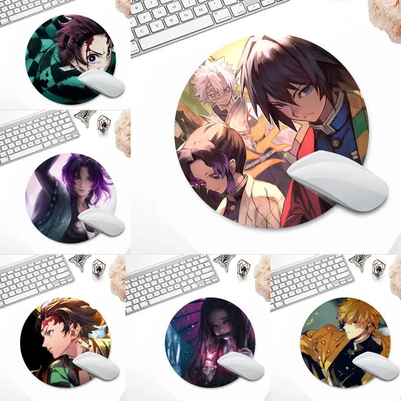 

Demon Slayer nezuko Rubber PC Computer Gaming mousepad Round Non-slip Cushion