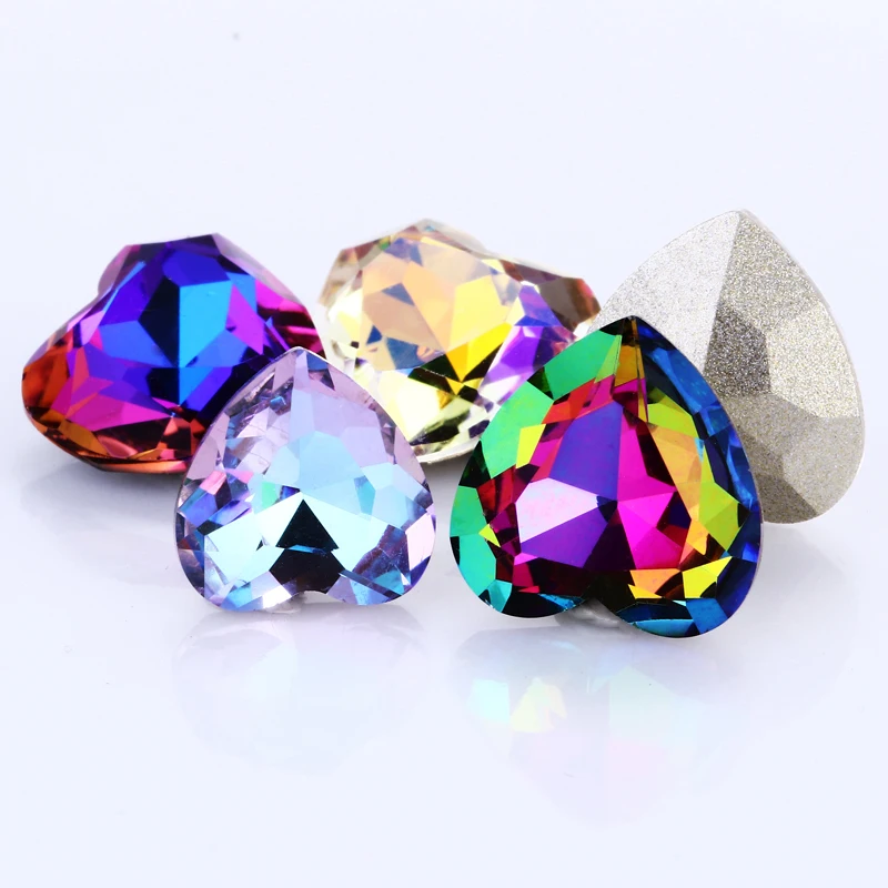 Цветное стекло в форме сердца стразы K9 кристалл камень для рукоделия украшения