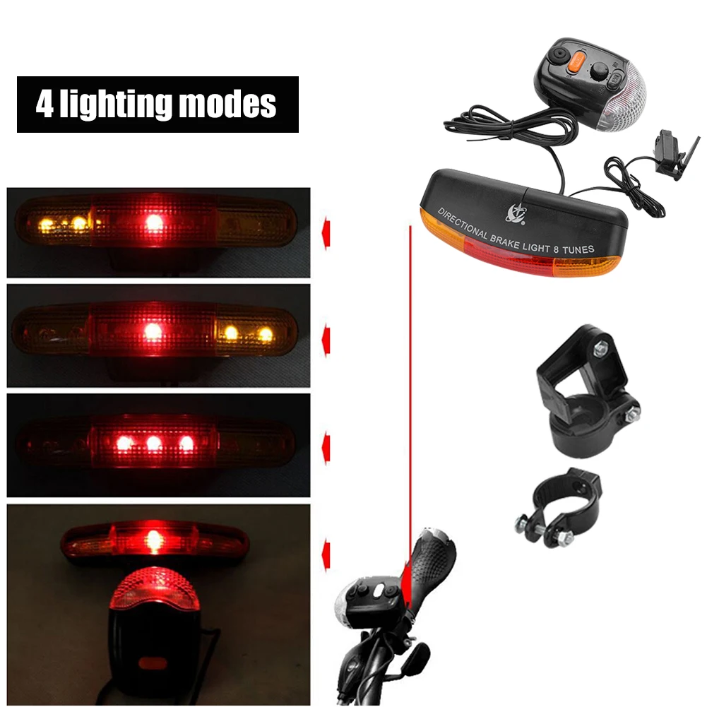 

Bicycle Turn Signal Light with Horn MTB Front Rear Lights Bike Directional Brake Lights Cycling Taillight Lamp Bike Light
