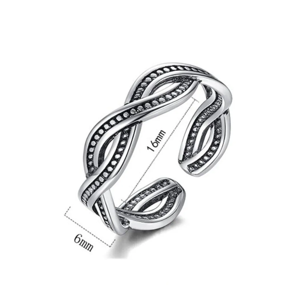 

925 Sterling Silver Ring Fashion Woman Jewelry Retro Simple Thai Silver Adjustable Hollow Original Hot Sale New Ring