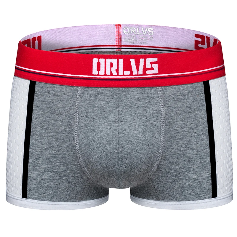 ORLVS Брендовое Мужское нижнее белье мужские сексуальные боксеры cueca masculina дышащие Ropa Interior hombre мужские трусы-боксеры calzoncillo hombre - Цвет: OR182-gray