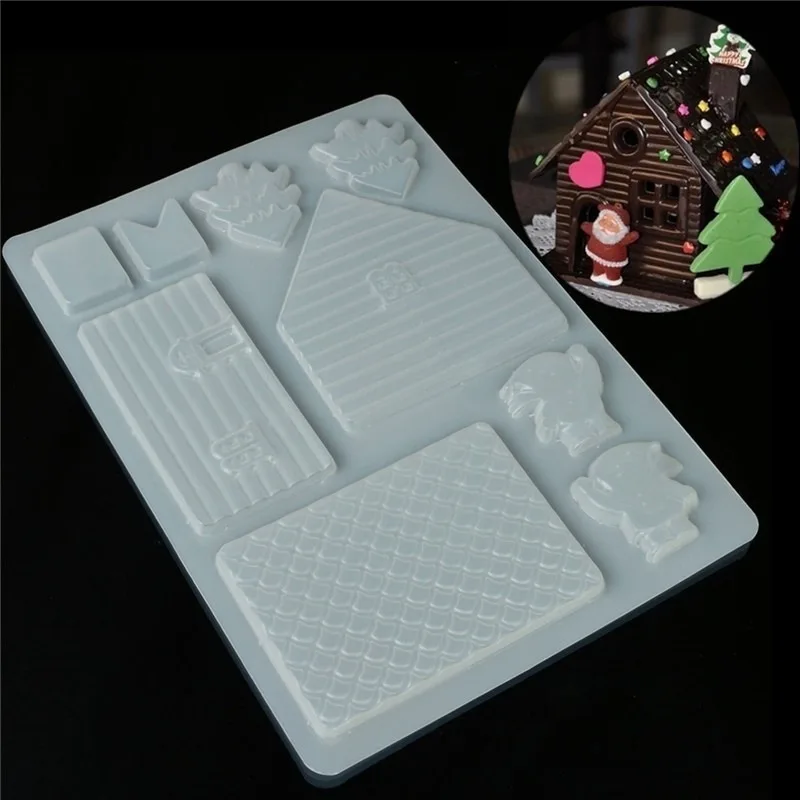3d house door diy silicone fondant mould cake decoration chocolate cutter mold free global shipping