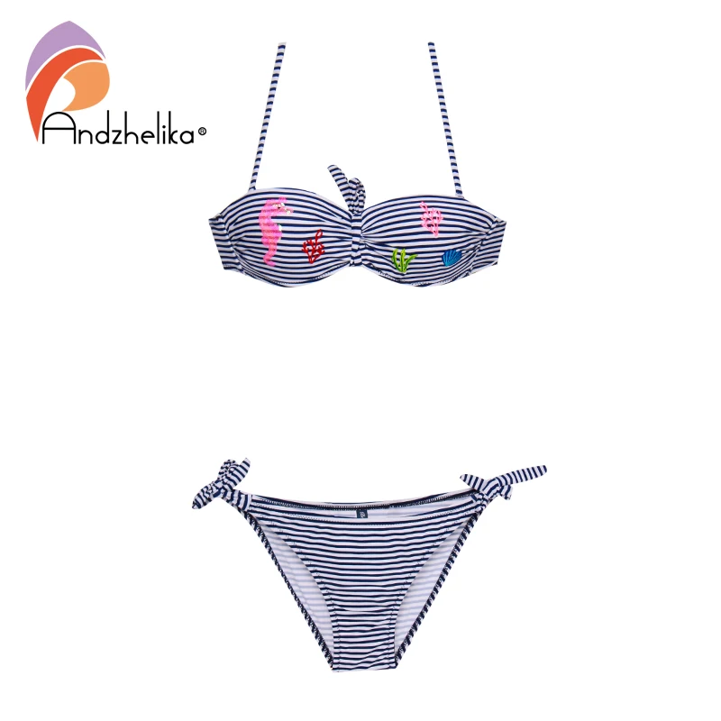 

Andzhelika Push Up Striped Children Swimsuit Mid Waist Bikini Girls Beachwear Two Piece Child Swimwear Kid 2022 Bathing Suit