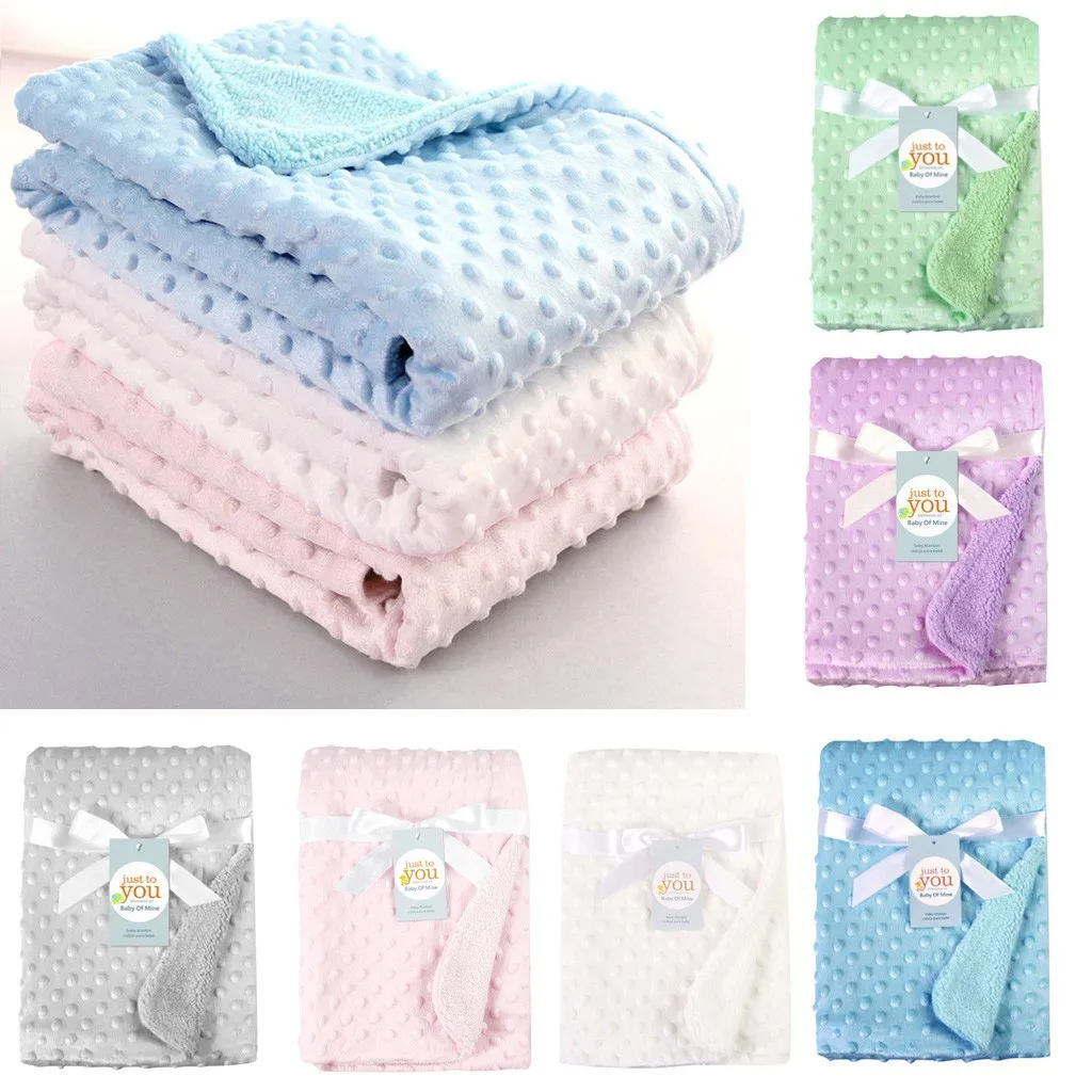 

2022 New Baby blankets Newborn Baby Solid Blanket & Swaddling Thermal Soft Fleece Blanket Bedding Quilt kocyk dla dziecka