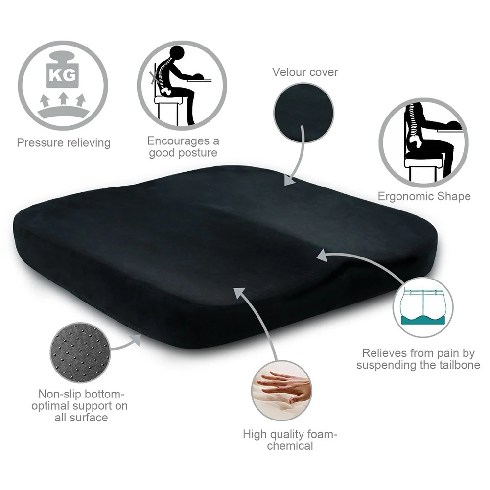 

Memory Foam Seat Cushion Slow Rebound Soft Home Office Chair Cushion Pad M2