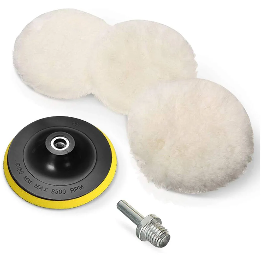 

Полировальная буферная подушка для шерсти, 6 дюймов, 5 шт., восковые накладки наборов с переходником для Сверла M14