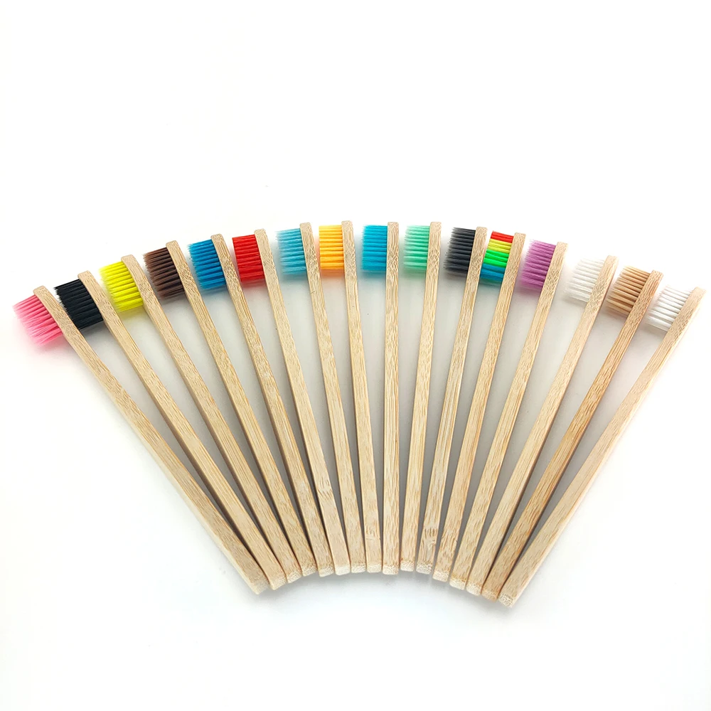 

Bamboo Toothbrush Soft Bristles Eco Biodegradable Plastic-Free Oral Care Toothbrush 8 Colors Child Bamboo Toothbrush with Bamboo