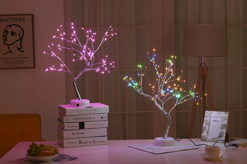 

Christmas Tree Lights Night Light Fairy Copper Lamp With Battery & USB for Home Living Room Bedroom Party Wedding Decoration