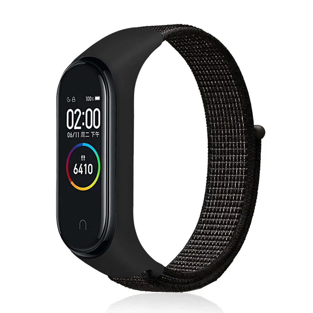 reflective black Регулируемый ремешок для браслета, дышащая Спортивная петля для Xiaomi mi Band 4 3, браслет с рамкой, сменный Браслет mi band 3 4, аксессуары - Цвет ремешка: reflective black