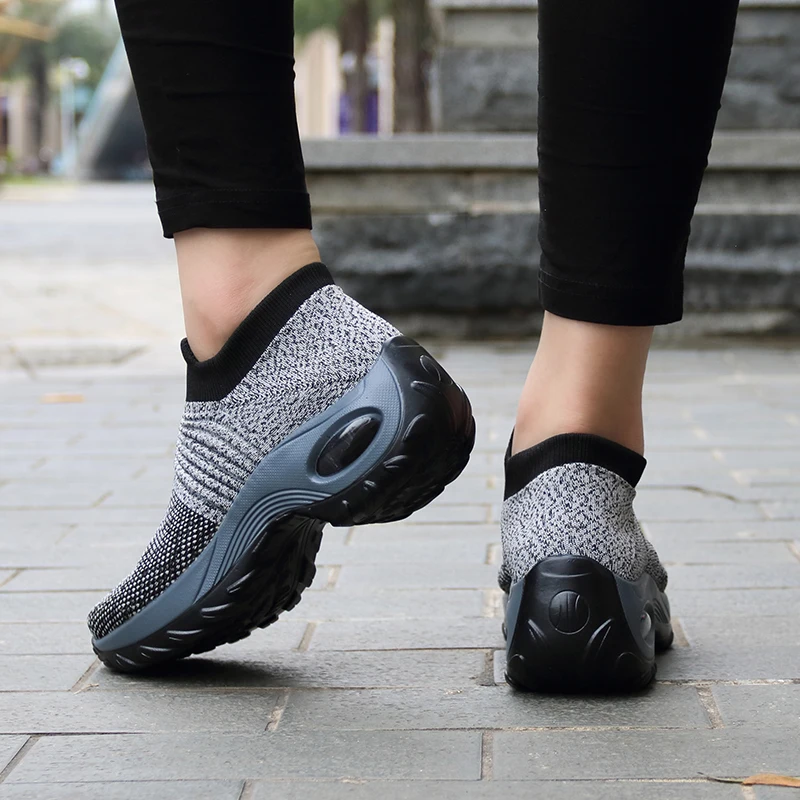 

2021 Spring Women Breathable Shoes Woman Flat Slip on Platform Tenis for Women Mesh Sock Sneakers Shoes zapatillas aire mujer