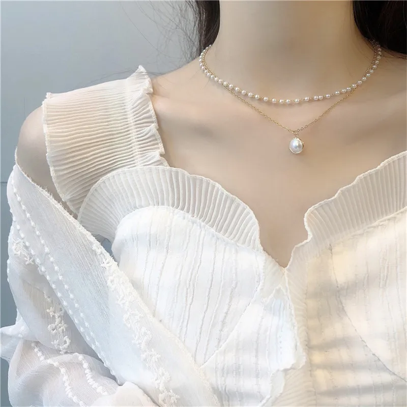 Фото Модное ожерелье-чокер с жемчугом в стиле K-POP новинка 2021 Корейская Милая