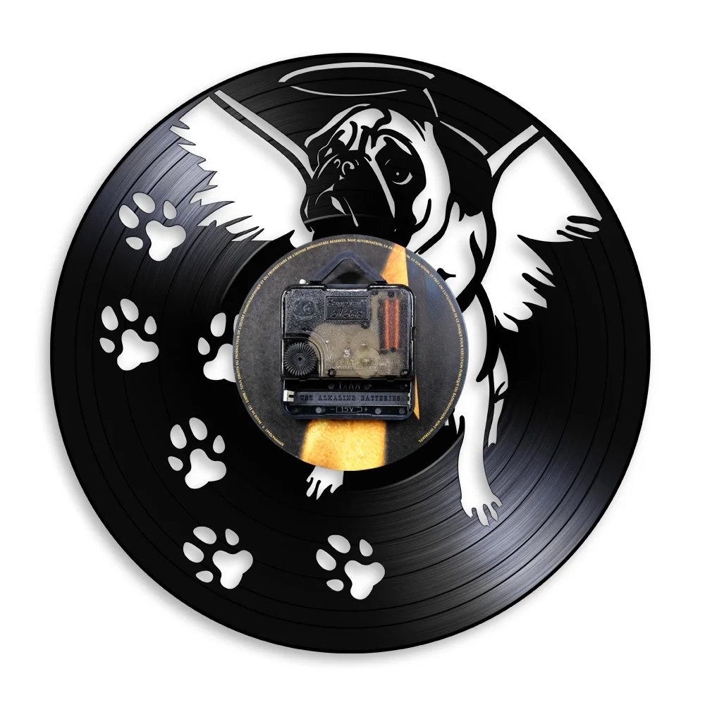 Настенные часы Bulldog с крыльями ангела современные настенные художественные