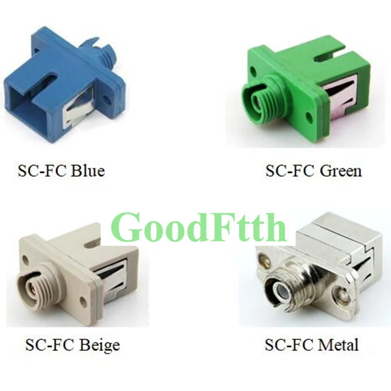 Hybrid Adapter Adaptor Coupler SC-FC Simplex Plastic Metal GoodFtth 100pcs/lot