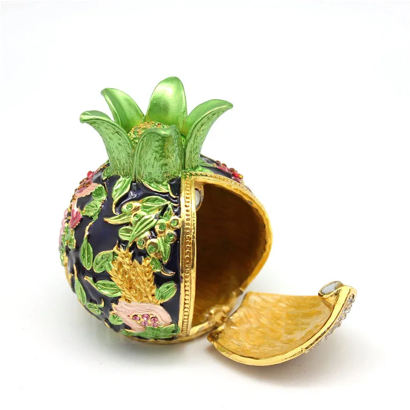 Коробочка в форме граната с фруктами Оловянная металлическая шкатулка для