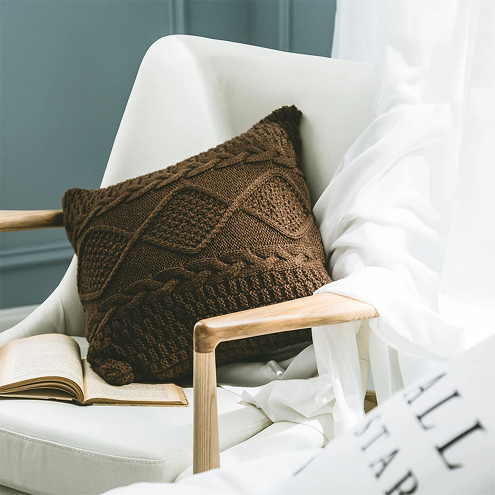 1 шт. 45*45 см домашняя декоративная диванная подушка Толстая шерстяная ромбовидная