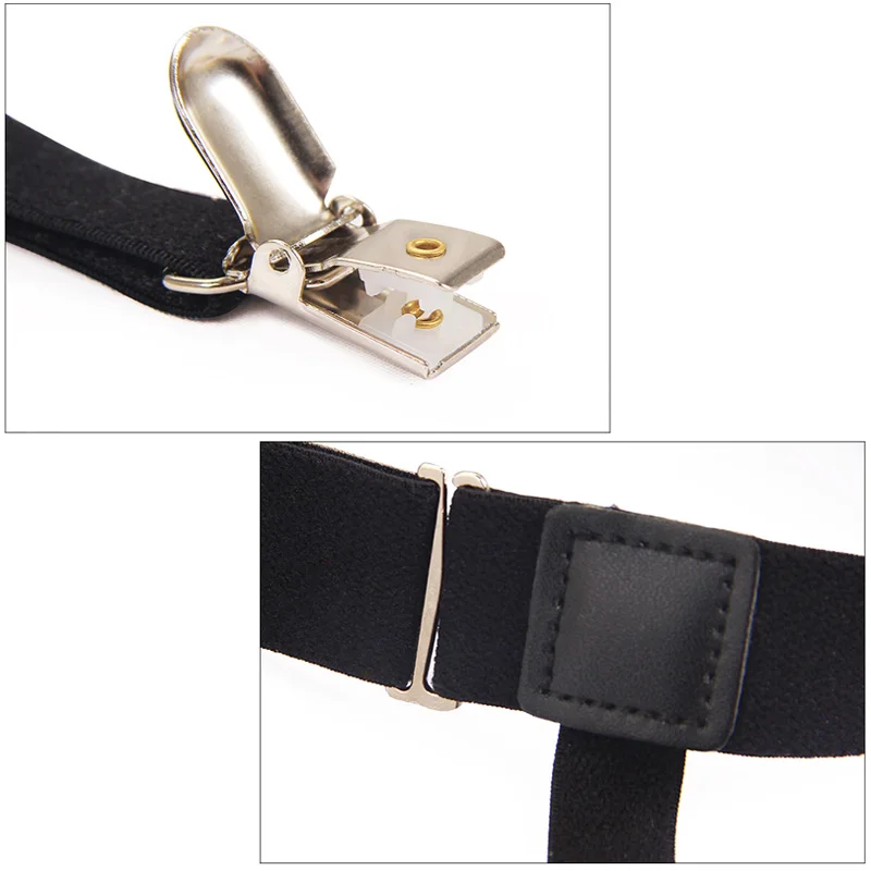 2 Pcs Men Shirt Stays Belt with Non-slip Locking Clips Keep Tucked Leg Thigh Suspender Garters Strap Adjustable | Аксессуары для
