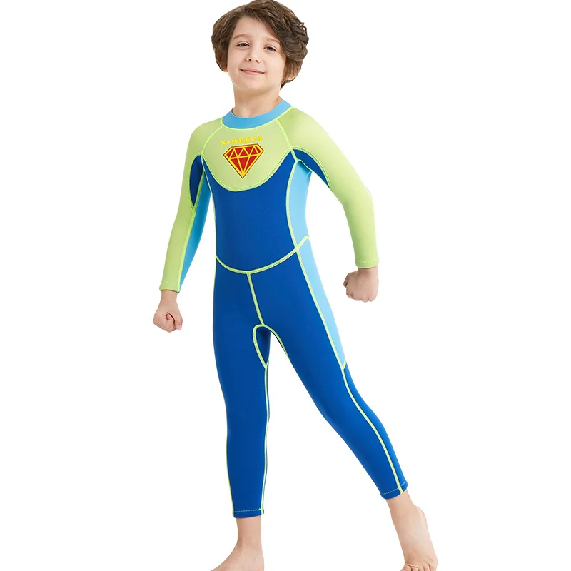 

Неопреновый гидрокостюм для мальчиков, 2,5 мм, сохраняющий тепло, костюм для подводной охоты и дайвинга, Детский костюм для серфинга и дайвин...