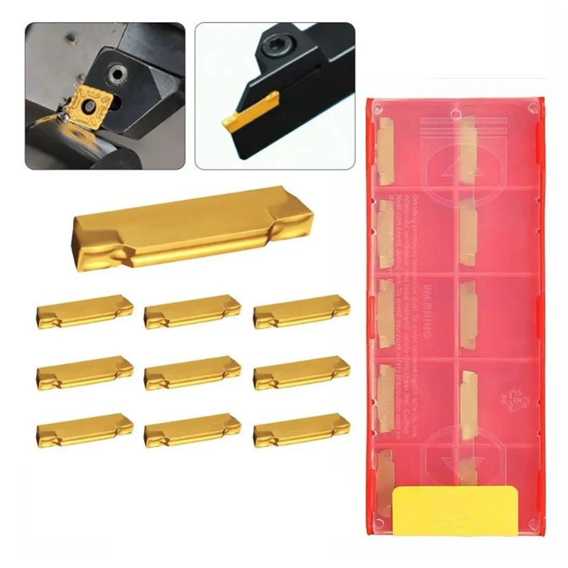 

10pcs KDC material MGMN200-G 2mm Carbide Inserts for MGEHR/MGIVR Grooving Cut Off Tool Turning Tool Suitable for MGEHR 1212-2