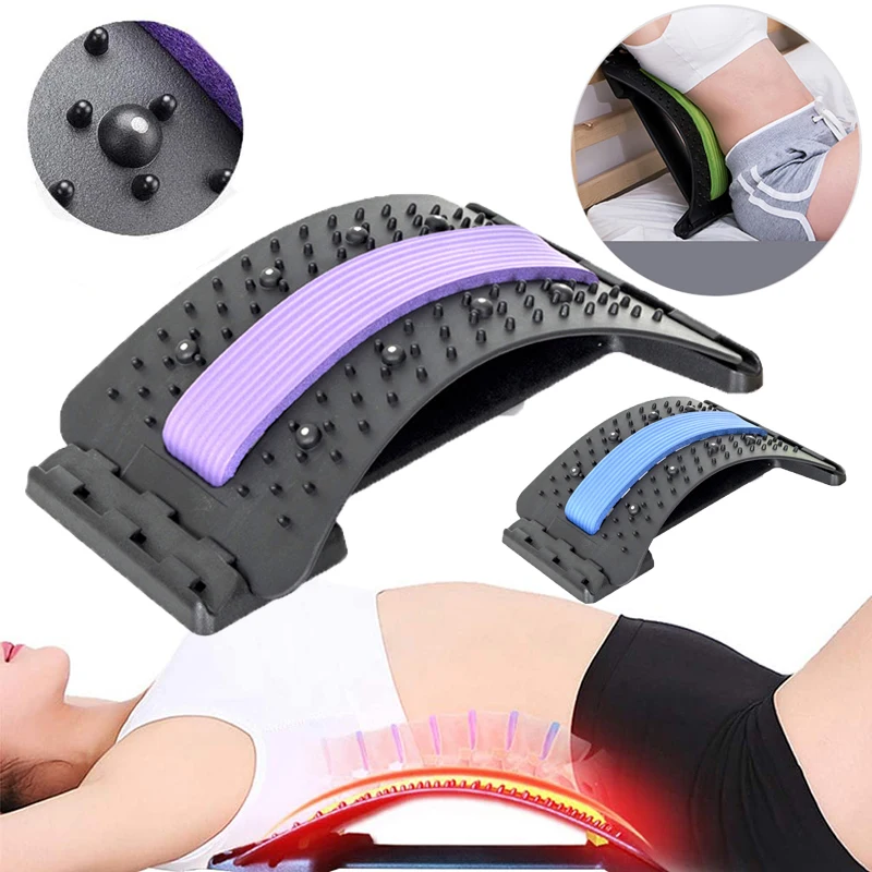 

Back Stretch Equipment Massager Massageador Magic Stretcher Fitness Lumbar Support Relaxation Spine Pain Relief Magnetic Massage