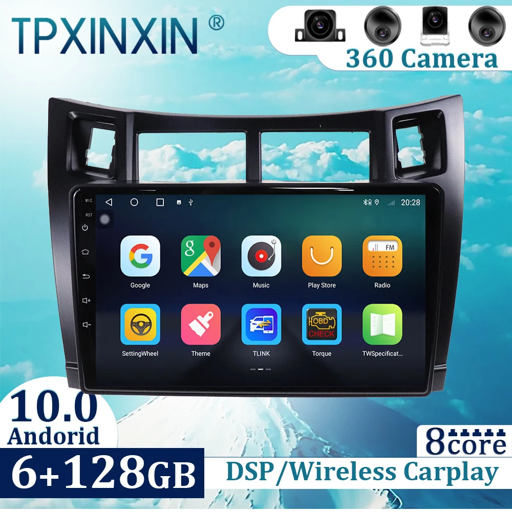 

6+128GB For Toyota Yaris 2008-2011 Android 10 Carplay Radio Player Car GPS Navigation Head Unit Car Radio with Screen