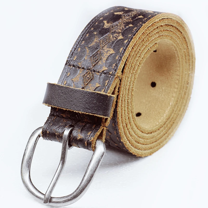 

Модный кожаный ремень с принтом в стиле ретро для мужчин и женщин
