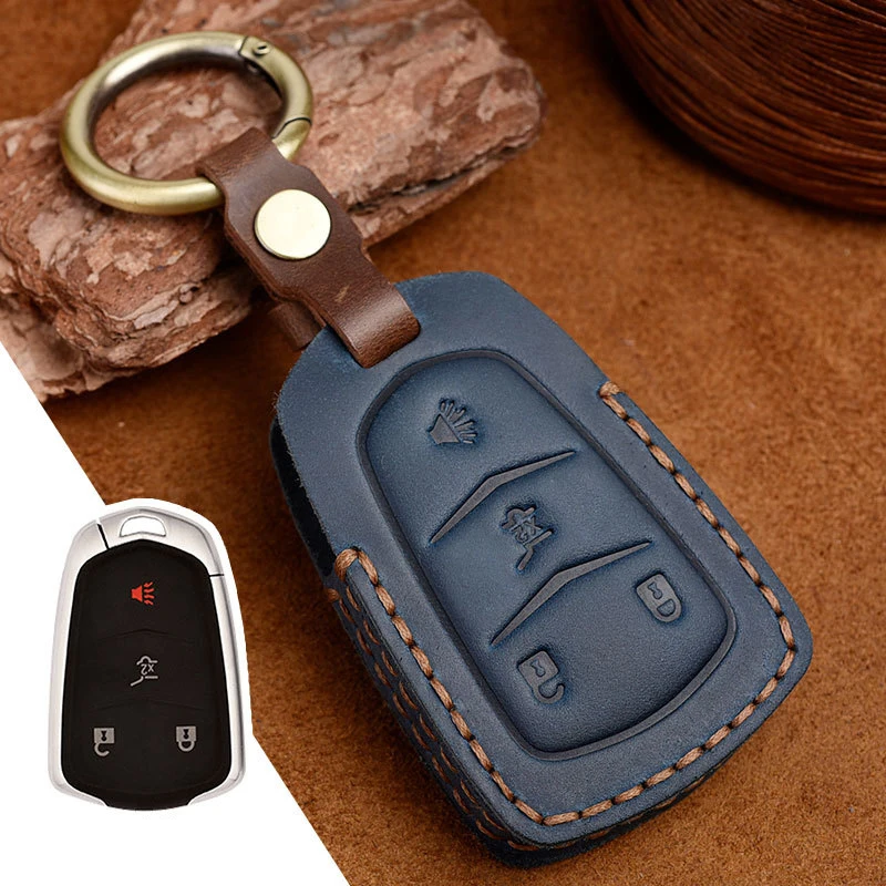 

Leather Car Key Case Cover Shell Protector for Cadillac SRX XTS ATS CTS BLS STS Escalade XT4 XT5 XT6 CT4 CT5 CT6 Key Accessories