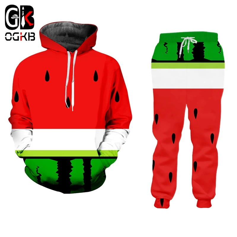 Костюм для мужчин и женщин OGKB в фруктовом стиле с 3D принтом арбуза костюм пары