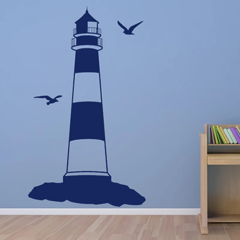 

Two Birds Lighthouse Wall Sticker Removable Bedroom Decorative Self Adhesive Wall Decal Vinyl Home Decor